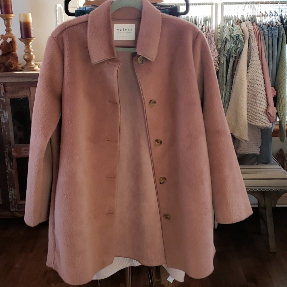 Faux Fur Jacket/Blush Pink